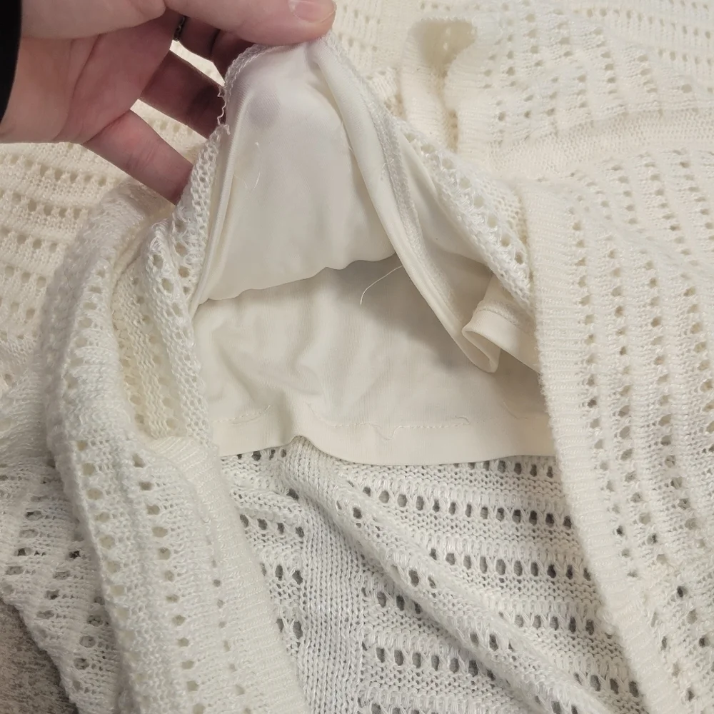 Eloquii Winter White Knit Midi Sweater Skirt Size 18 / 20